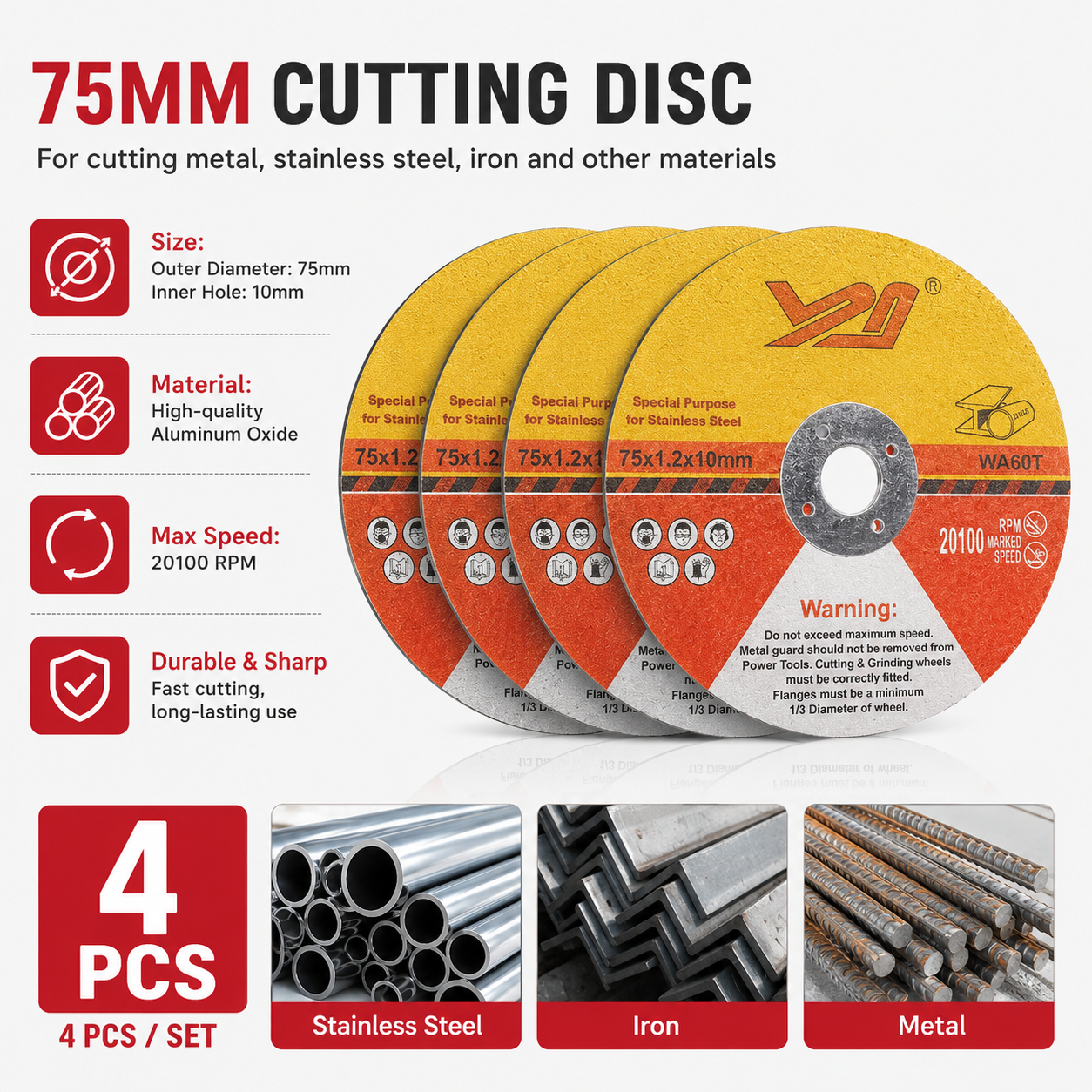 4PCS 75mm Cutting Disc,1.2mm C – обзор и цена Power Tools Jigsaw