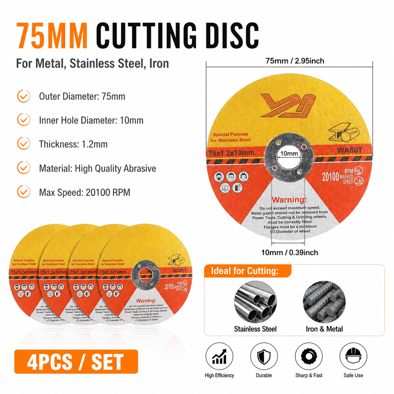 4PCS 75mm Cutting Disc,1.2mm C – обзор и цена Power Tools Jigsaw