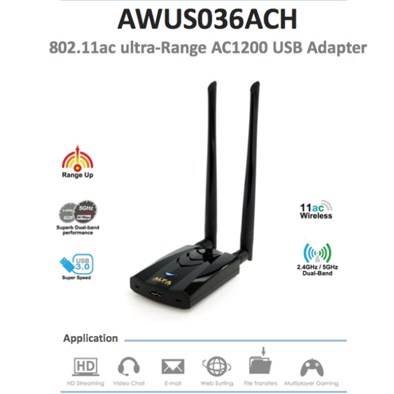 New ALFA AWUS036ACH Uses RTL88 – обзор и цена Power Tools For Linux
